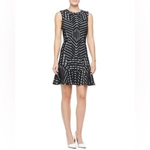 Diane von Furstenberg Carlie Printed Fit-and-Flare Dress, Black/White